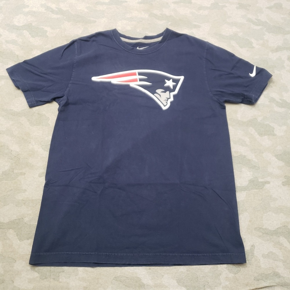 New England Patriots Shirt Mens Medium Blue Nike Short Sleeve‎ NFL Football